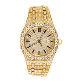 Gold and Black Numeral Moissanite Solitaire Watch